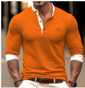 Men's Long Sleeved Round Neck T-shirt