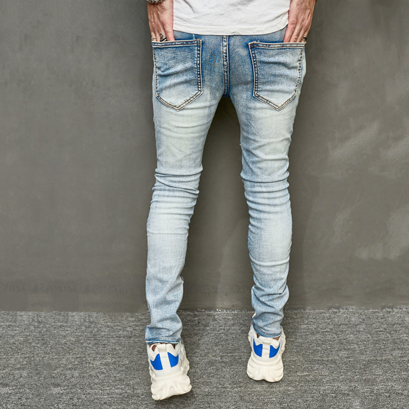 Men's American-style Ripped Slim Jeans